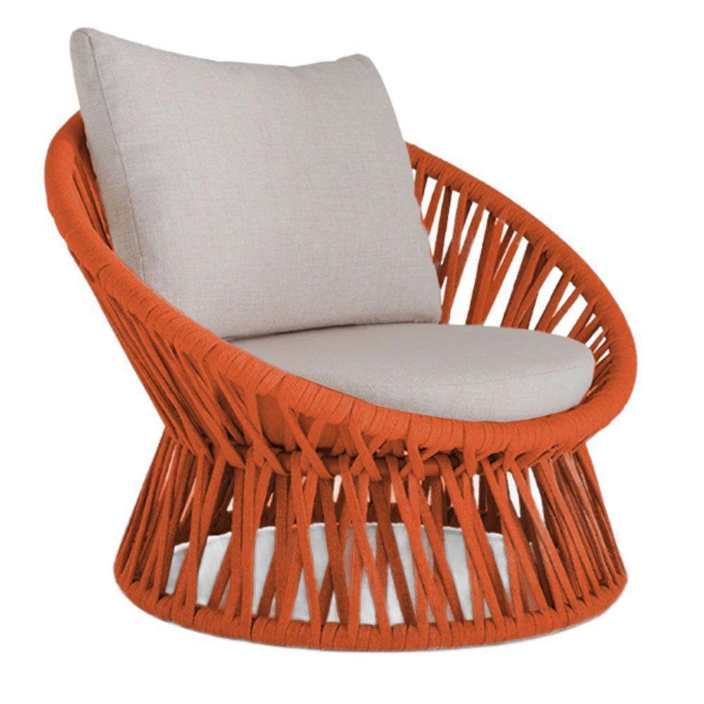 Poltrona área Externa Monza Alumínio Pintura Corda Náutica Terra Cota - 1