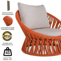 4 Poltrona área Externa Monza Alumínio Pintura Corda Náutica Terra Cota - 3