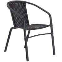 Kit 6 Cadeiras Alumínio E Mesa Tampo Varanda Jardim Piscina Preto - 3