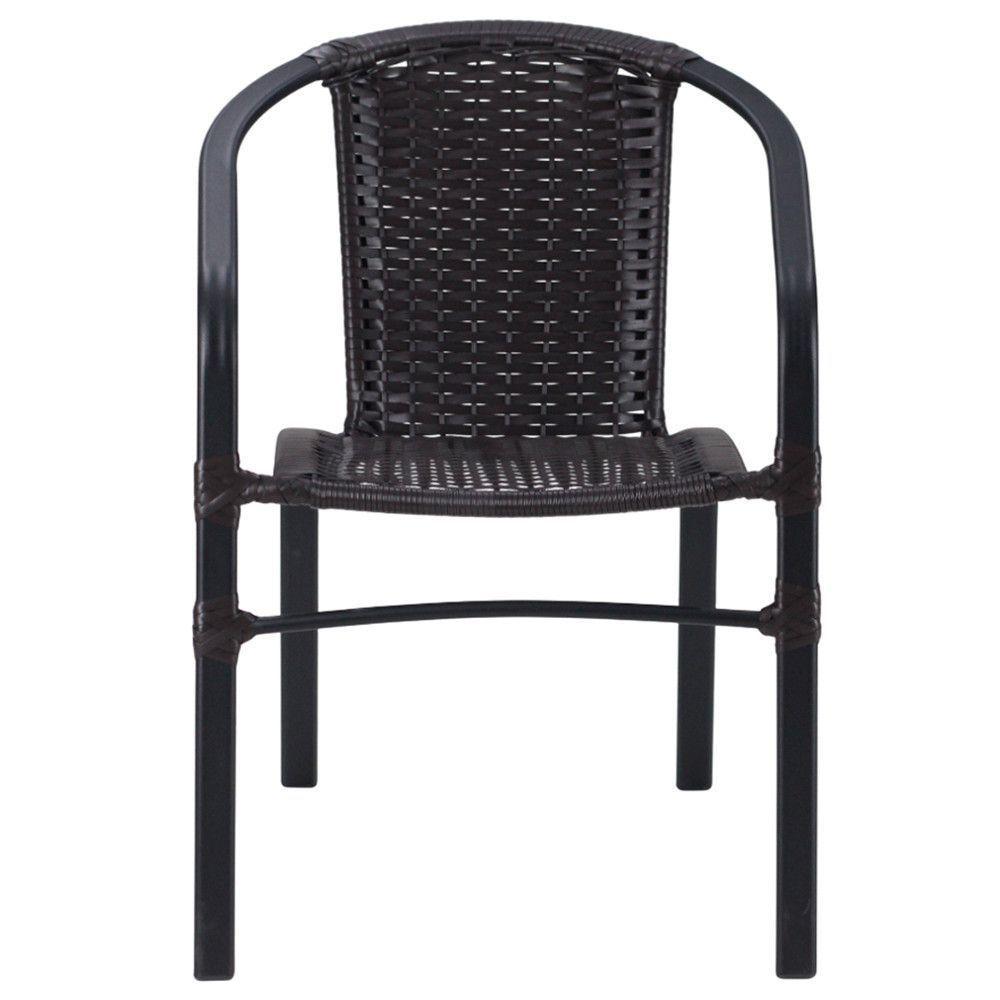 Kit 6 Cadeiras Alumínio E Mesa Tampo Varanda Jardim Piscina Cappuccino - 4