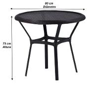 Kit 4 Cadeiras Alumínio E Mesa Tampo Varanda Jardim Piscina Cappuccino - 6