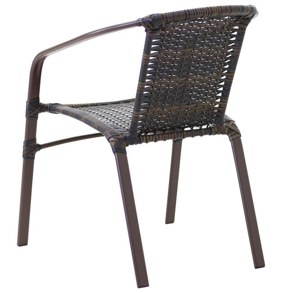 Kit 4 Cadeiras Alumínio E Mesa Tampo Varanda Piscina Jardim Pedra Ferro - 4