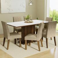 Kit Sala De Jantar Mesa 6 Cadeiras Rustic/Branco/Imperial Renata Madesa Rustic/Branco/Imperial - 1