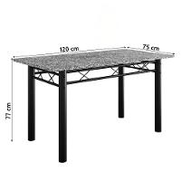 Conjunto Sala De Jantar Mesa Tampo Granito 1,20m Com 4 Cadeiras Diana Artefamol Preto/platina