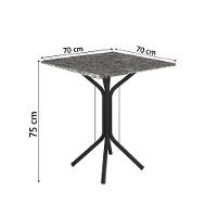 Conjunto De Mesa Sala De Jantar Thais Com 4 Cadeiras Granito Tubular Artefamol Preto/flor - 3