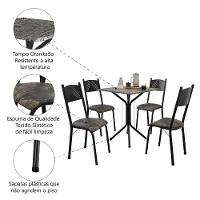 Conjunto De Mesa Sala De Jantar Thais Com 4 Cadeiras Granito Tubular Artefamol Preto/flor - 5