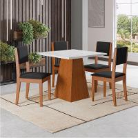 Conjunto Sala De Jantar Mesa Quadrada 4 Cadeiras Trento Dobuê Madeirado / Preto - 2