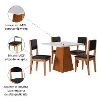 Conjunto Sala De Jantar Mesa Quadrada 4 Cadeiras Trento Dobuê Madeirado / Preto - 5