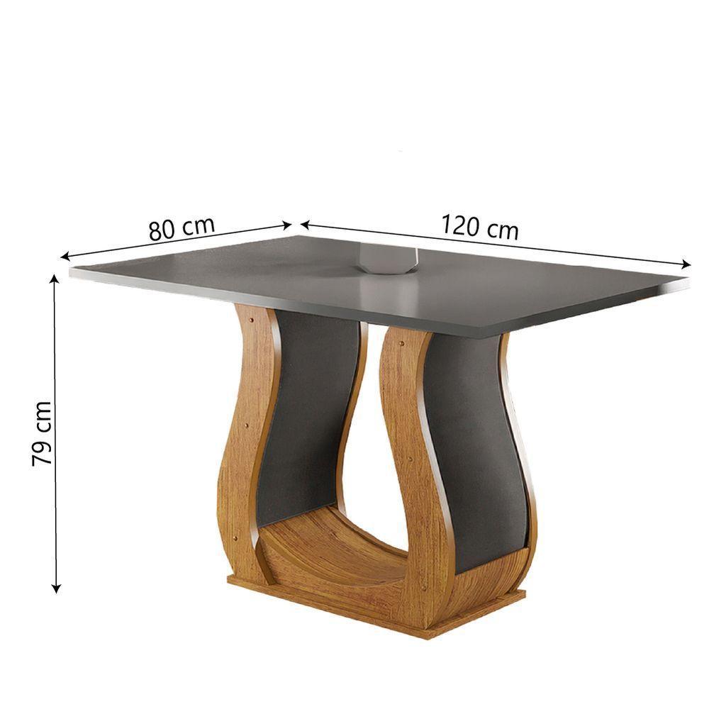 Mesa Para Sala De Jantar 1,20m Veneto Viero Madeirado/Cinza - 2