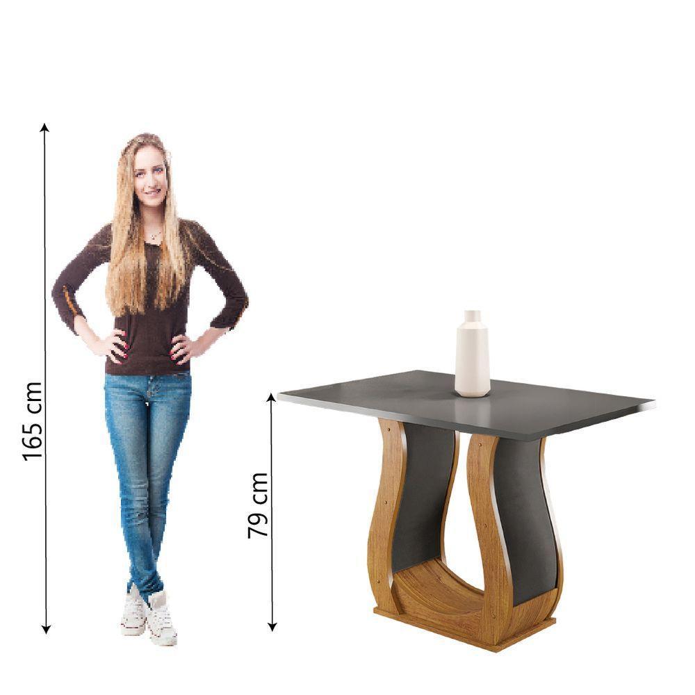 Mesa Para Sala De Jantar 1,20m Veneto Viero Madeirado/Cinza - 3