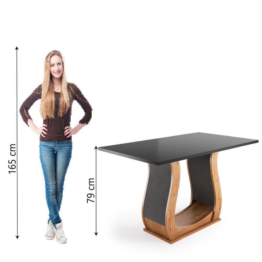 Mesa Para Sala De Jantar Veneto 1,60m Viero Madeirado / Cinza - 3