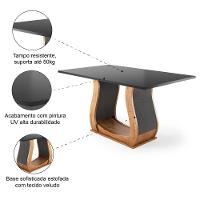 Mesa Para Sala De Jantar Veneto 1,60m Viero Madeirado / Cinza - 2