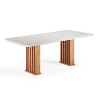 Mesa Sala De Jantar Tampo Com Vidro Mond 2m Madeirado/off White Viero - 1