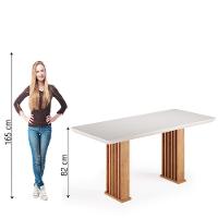 Mesa Sala De Jantar Tampo Com Vidro Mond 2m Madeirado/off White Viero - 2