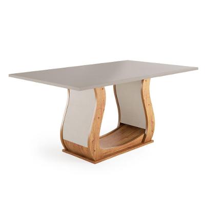 Mesa para Sala de Jantar Veneto Retangular MDP 120cm Madeirado Off White