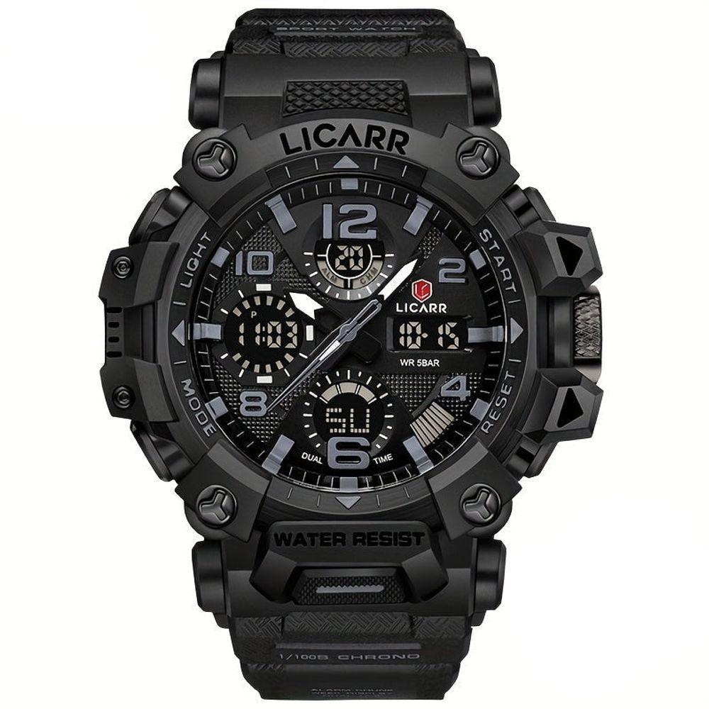 Relógio Digital Masculino à Prova De água 5atm Duplo Display Esportivo Quartzo Preto - 1