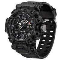 Relógio Digital Masculino à Prova De água 5atm Duplo Display Esportivo Quartzo Preto - 2