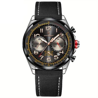 Relógio Masculino Quartzo Com Cronógrafo á Prova D'agua Com Pulseira Em Nylon Preto