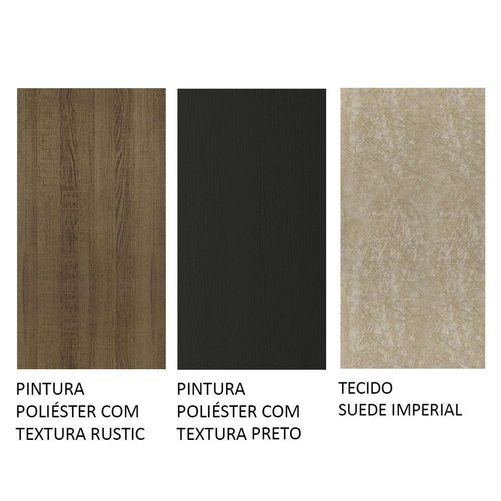 Conjunto Sala De Jantar Mesa Tampo De Madeira 6 Cadeiras Rustic/preto/imperial Britney Madesa - 2