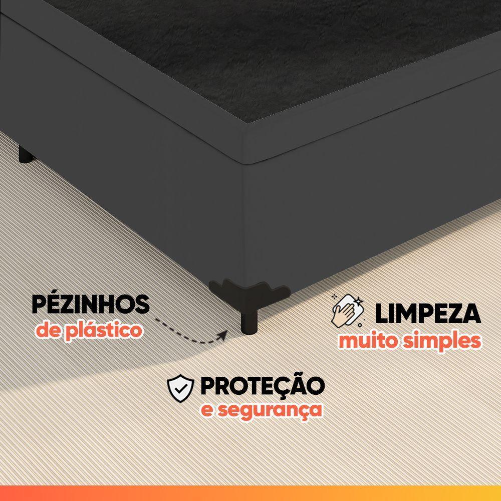 Cama Box Baú Casal King Gazin Colchão Molas Ensacadas Pillow Top Maximus Cinza/Preto Cinza/Branco - 7