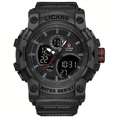 Relógio Desportivo Digital Masculino Duplo Display A Prova De água 5atm Estilo Casual Preto
