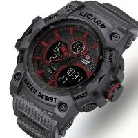 Relógio Desportivo Digital Masculino Duplo Display A Prova De água 5atm Estilo Casual Preto Transparente - 2