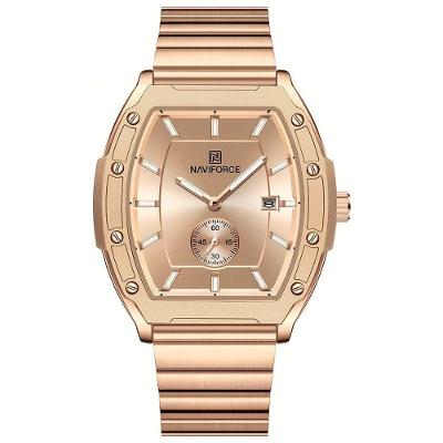 Relógio Masculino Quartzo Com Pulseira De Aço Inoxidavel Impermeavel 3atm Rosa Dourado