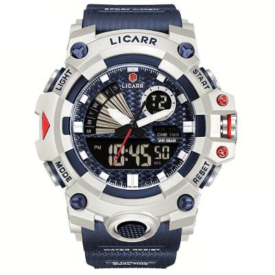 Relógio Licarr Top Luxury - Cronômetro à Prova D'água, Quartzo 9532 Branco Azul