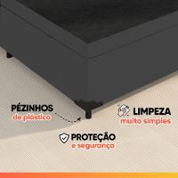 Cama Box Casal Queen Colchão Molas Ensacadas Pillow Top Maximus 158x198x67cm Cinza/Preto Gazin Cinza/Branco - 7