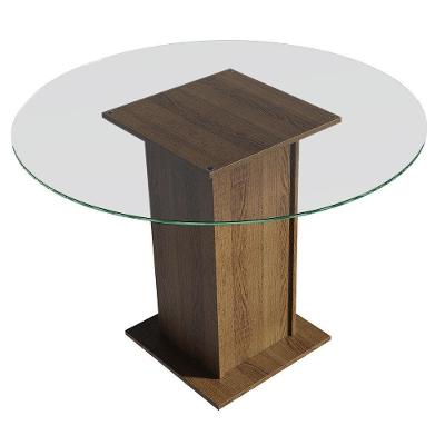 Mesa De Jantar Redonda 5325 Com Tampo De Vidro RusticRustic