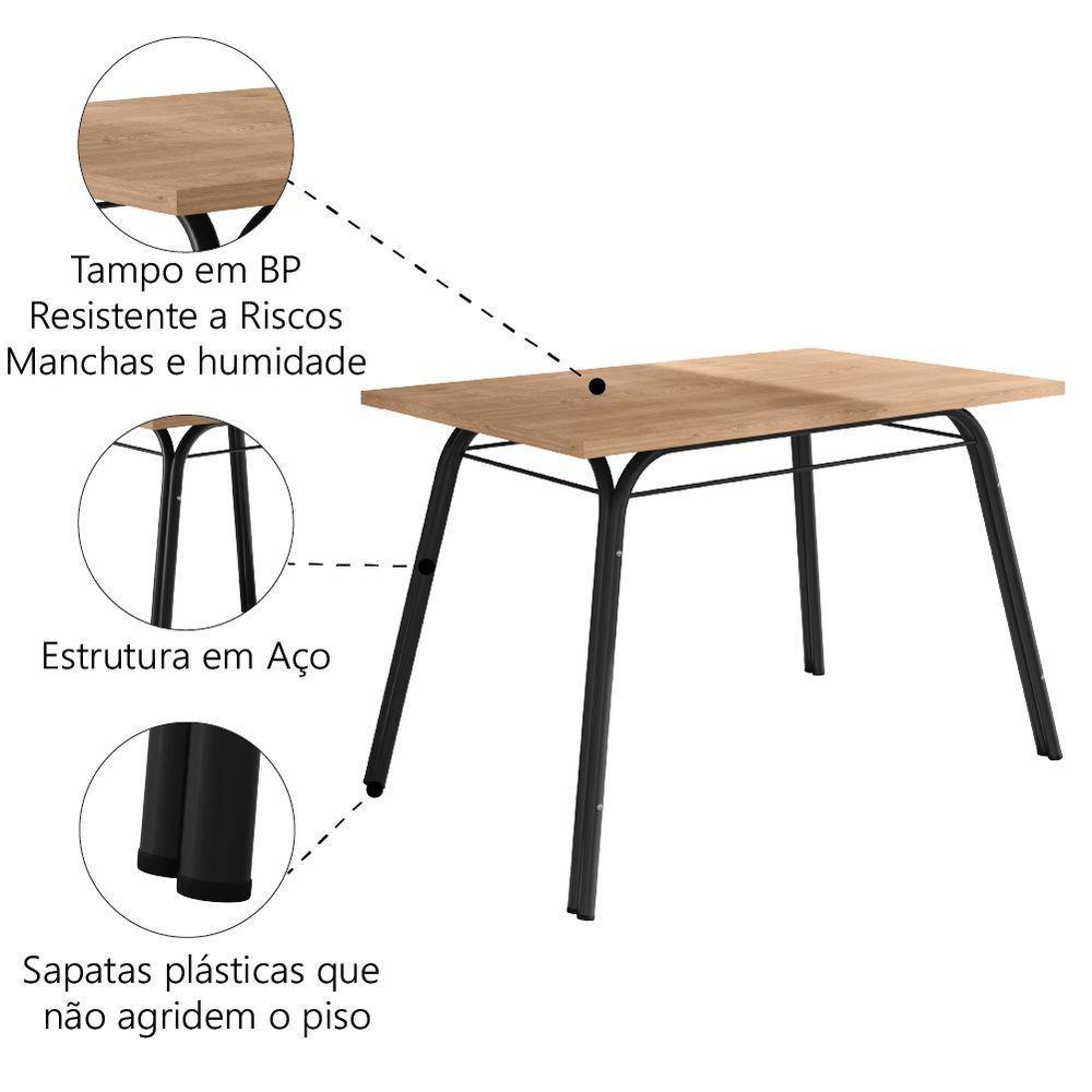 Mesa 136 Cm Lotus Artefamol Preto - 3