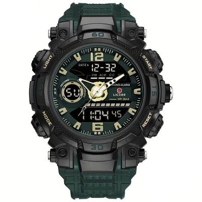 Relógio De Pulso Masculino Digital Led Multifuncional Desportivo De Quartzo Verde Escuro