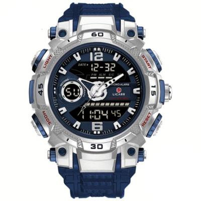 Relógio De Pulso Masculino Digital Led Multifuncional Desportivo De Quartzo Azul Escuro