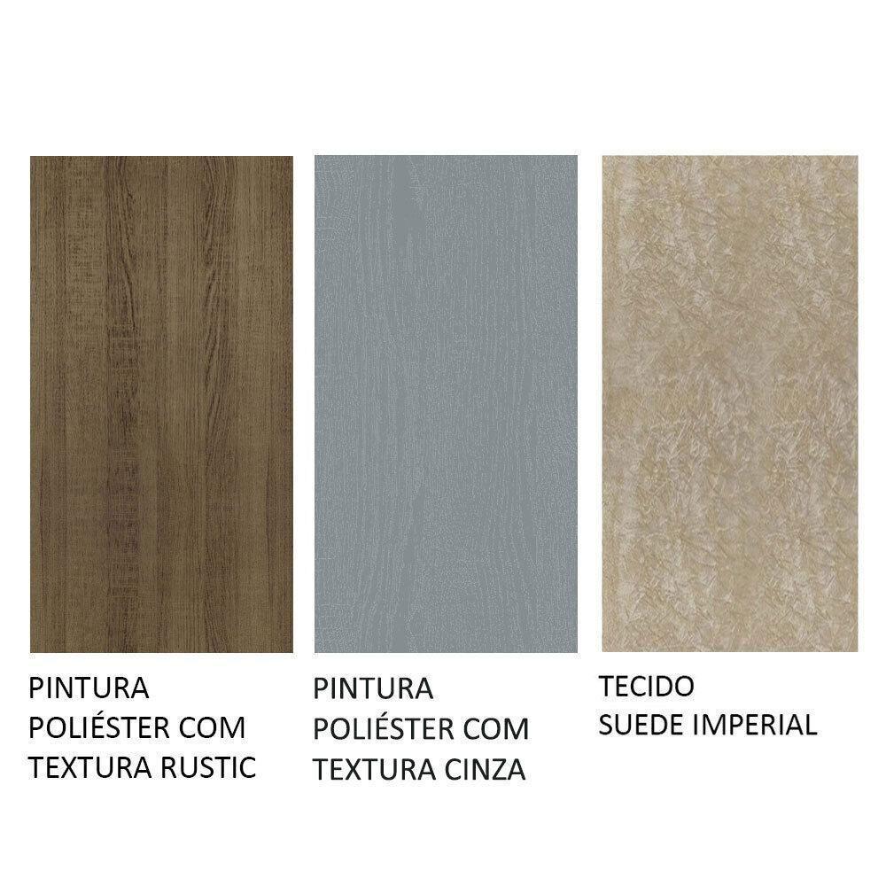 Conjunto Sala De Jantar Mesa Tampo De Madeira 6 Cadeiras Rustic/cinza/imperial Britney Madesa - 3