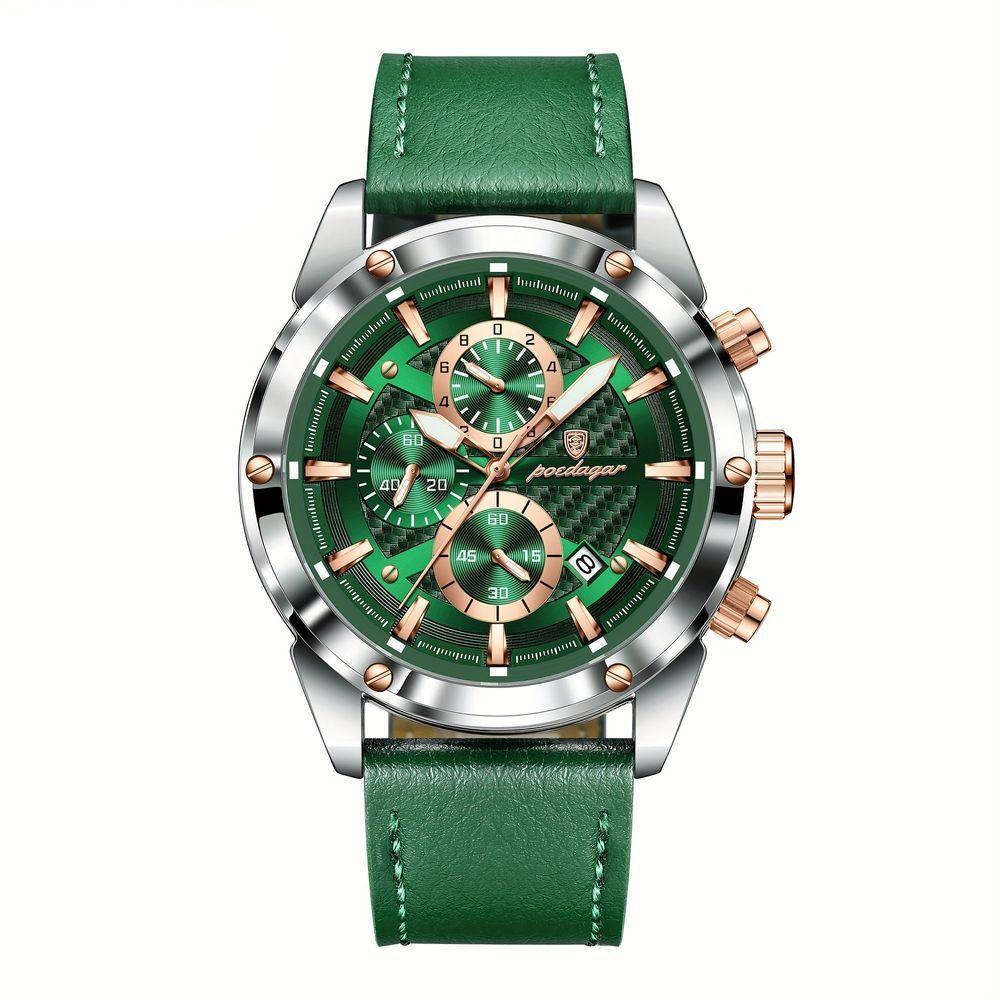 Relógio De Pulso Masculino Com Movimento Quartzo Design Esportivo Verde - 1