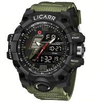 Relógio Esportivo Masculino Com Cronógrafo Analógico Digital Duplo Display 50m À Prova Da Água Verde - 1