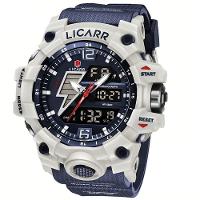 Relógio Esportivo Masculino Com Cronógrafo Analógico Digital Duplo Display 50m À Prova Da Água Azul Escuro - 1