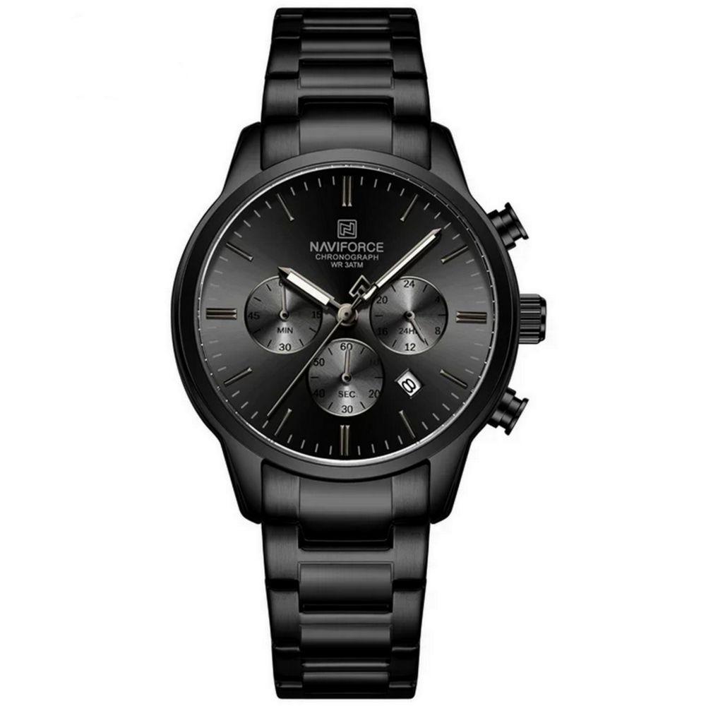 Relogio Masculino Esportivo Casual Quartzo Em Aço Inoxidável 30m À Prova Da Água Preto - 1