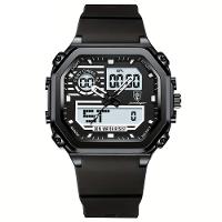 Relógio Esportivo Masculino Pulseira Em Silicone Display Híbrido Digital Analógico Preto - 1