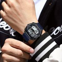 Relógio Esportivo Masculino Pulseira Em Silicone Display Híbrido Digital Analógico Azul - 2