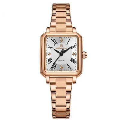 Relógio Feminino Design Sofisticado Quartzo Em Aço Inoxidável À Prova Da Água Casual Branco