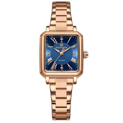 Relógio Feminino Design Sofisticado Quartzo Em Aço Inoxidável À Prova Da Água Casual Azul Rose