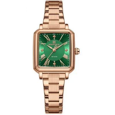Relógio Feminino Design Sofisticado Quartzo Em Aço Inoxidável À Prova Da Água Casual Verde