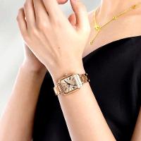 Relógio Feminino Design Sofisticado Quartzo Em Aço Inoxidável À Prova Da Água Casual Rose - 3