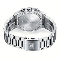 Relógio De Quartzo Multifuncional Para Homens Com Pulseira Em Aço Inoxidável Prata Verde - 2