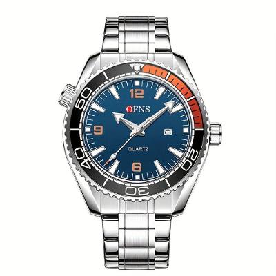 Relógio De Aço Inoxidável Masculino - Design Elegante Para Negócios Azul