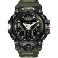 Relógio Esportivo Masculino Digital Dual Display Mostrador Luminoso À Prova Da Água Verde - 1