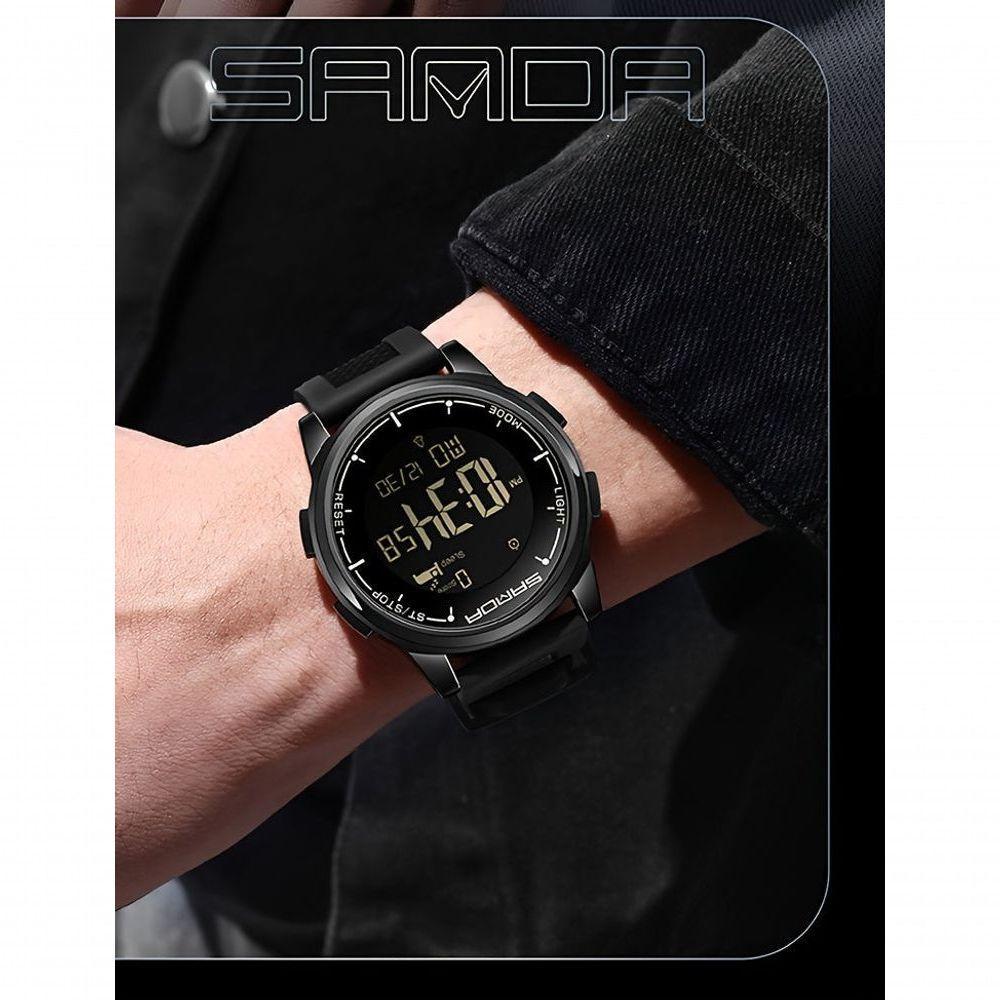 Relógio Masculino Multifuncional Mostrador Digital Design Esportivo Moderno Impermeavel Preto - 2