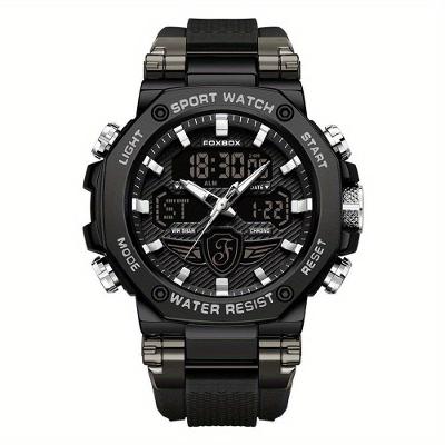Relógio Masculino Display Luminoso Multifuncional Esportivo Pulseira De Silicone Preto