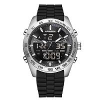 Relógio Masculino Digital Com Duplo Display Luminoso Design Esportivo Impermeavel Prata - 1